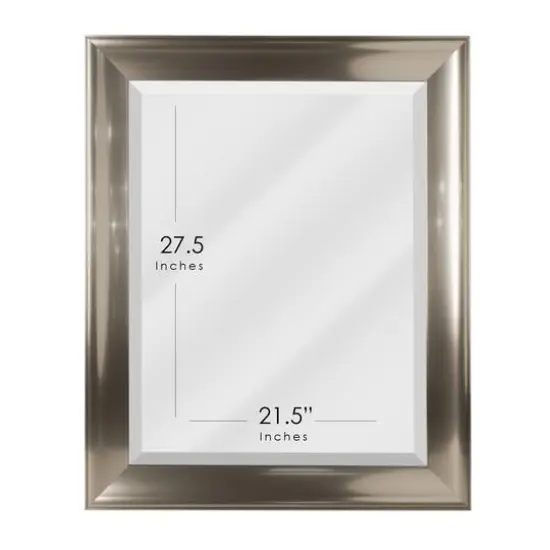 Head West Brushed Nickel Framed Beveled Accent Vanity Mirror {7}