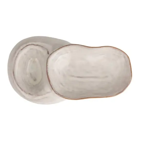 Hello Honey&reg; 8" White Dual Harmony Stoneware Pedestal Dish {4}