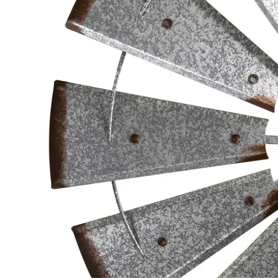 Glitzhome&reg; 28.5" Galvanized Metal Wind Spinner Wall D&eacute;cor {8}