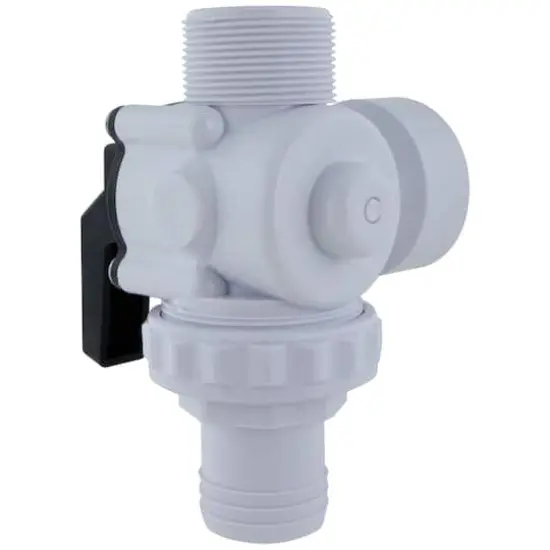 Swim Central 6.25" White HydroTools Swimming Pool & Spa Standard Left Outlet 3-Way Ball Valve {4}