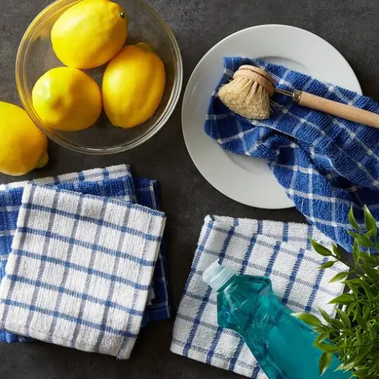 DII&reg; Blue Combo Windowpane Dishcloths, 6ct. {9}
