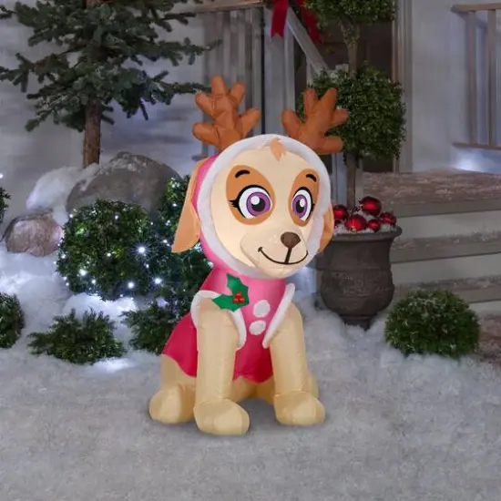 3.5ft. Airblown&reg; Inflatable Christmas Nick Jr&trade; Paw Patrol Skye in Pink Snow Outfit with Antlers {3}