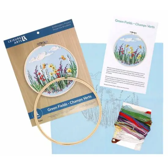 Leisure Arts&reg; 8" Green Fields Embroidery Kit {4}