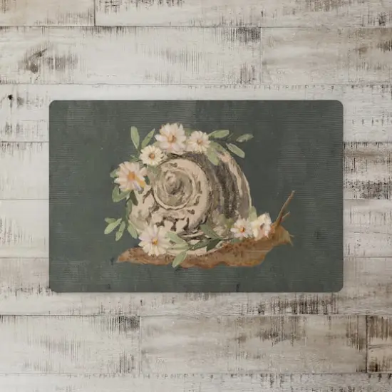 18" x 27" Moody Boho Floral Snail Floor Mat {3}