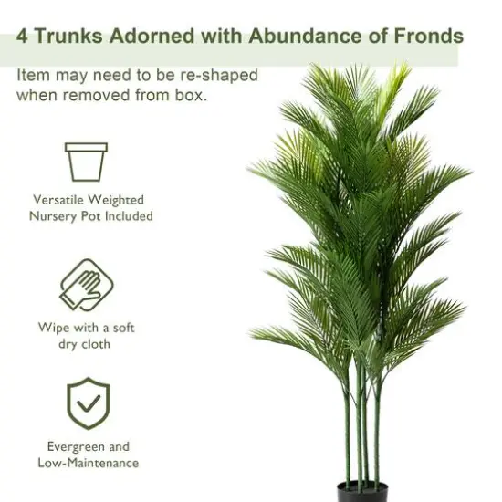 Glitzhome&reg; 5ft. Potted Faux Palm Tree {8}