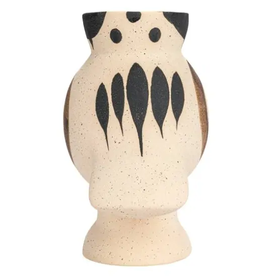 Hello Honey&reg; 8.25" Multicolor Sand Finished Hand Painted Bird Shaped Stoneware Vase {9}