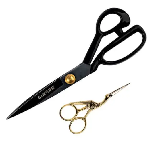 SINGER&reg; 10" ProSeries&trade; Tailor Scissors & 4" Stork Embroidery Scissors Set {1}