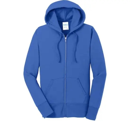 Port & Company&reg; Ladies Core Fleece Full-Zip Hooded Sweatshirt Royal {1}