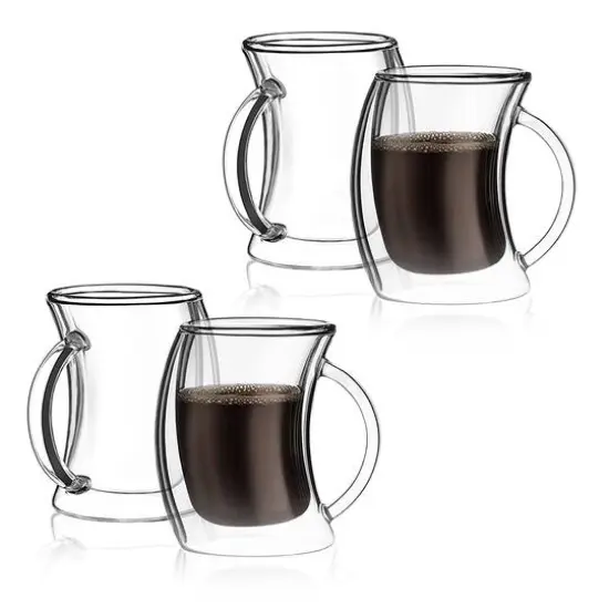 JoyJolt&reg; 5.4oz. Caleo Double Wall Espresso Glasses, 4ct. {1}