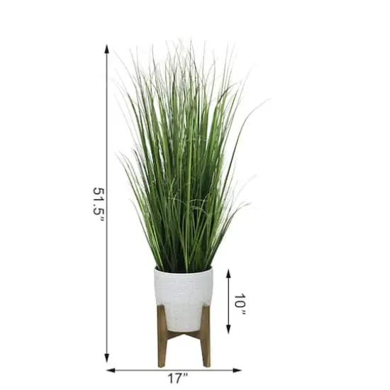 Flora Bunda® 50" Onion Grass In 10" Catheral Ceramic Pot On Stand {3}