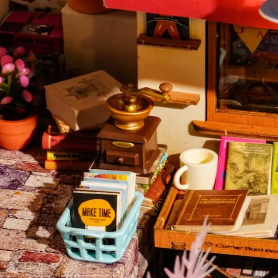 Rolife&reg; Corner Bookstore DIY Miniature House Kit {3}