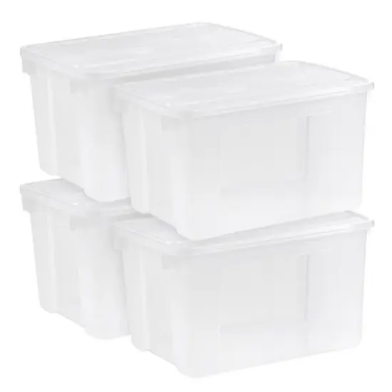 IRIS&reg; 50qt. Clear Wing Lid Storage Boxes, 4ct. {1}