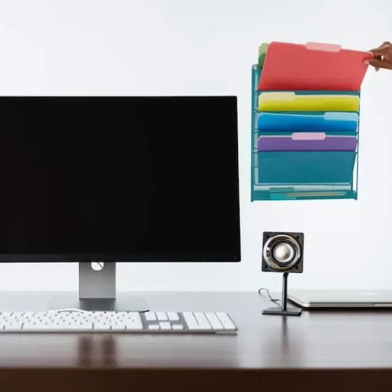 Mind Reader 6 Compartment Vertical Hanging Wall File & Chart Organizer Turquoise {4}