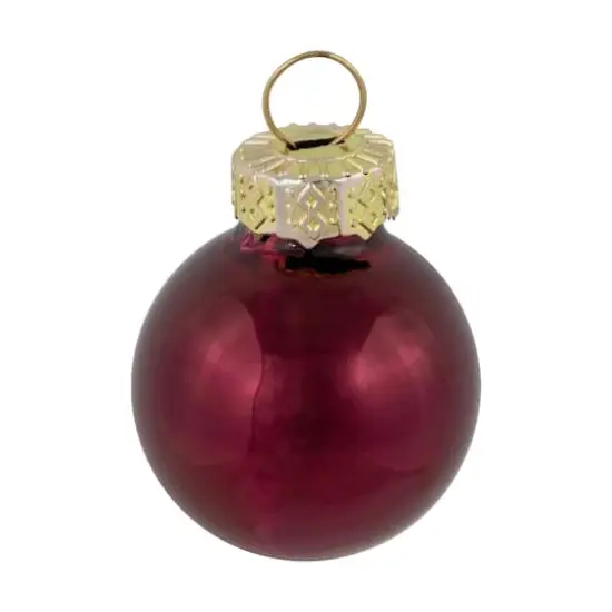 24ct. 1" Shiny & Matte Red Glass Ball Ornaments  {5}