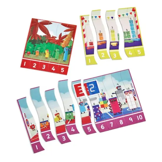 hand2mind Numberblocks&reg; Simple Cut Sequencing Puzzle Set {3}