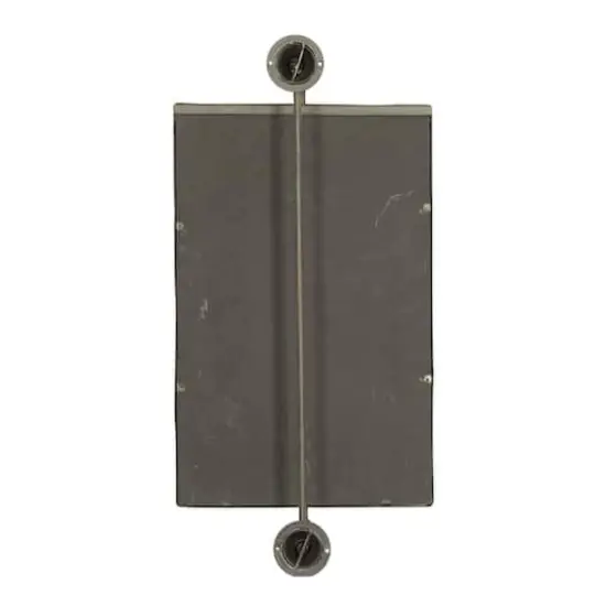 28" Rectangle Wood Wall Mirror Black {6}