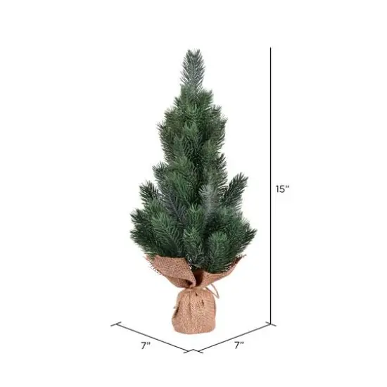 15" Unlit Blue Spruce Sapling Artificial Christmas Tree Set {4}