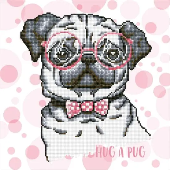Diamond Dotz&reg; Intermediate Hug a Pug with Frame Diamond Painting Kit {1}