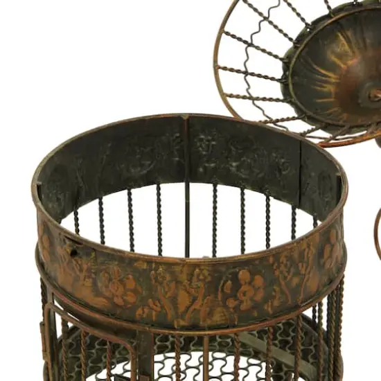 Vintage Bronze Metallic Tapered Bird Cage Set {4}