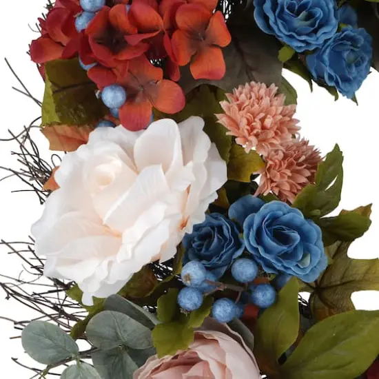 22" Cream & Mauve Hydrangea & Peony Wreath by Ashland&reg; {3}