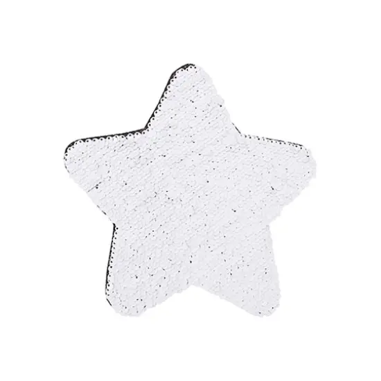 Craft Express 2ct. 7" Silver & White Star Sublimation Sequin Patches {4}