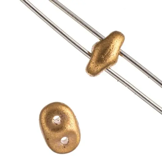 Superduo Two-Hole Czech Glass Beads Metallic Flax Matte {4}
