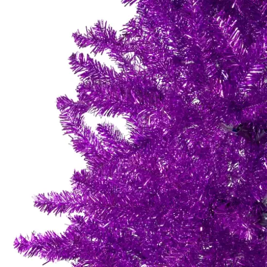 6ft. Unlit Metallic Purple Tinsel Artificial Christmas Tree {5}