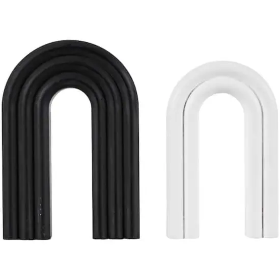 Black & White Geometric Layered Arch Sculpture Set {1}