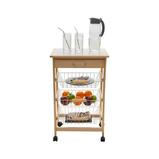 Organize It All 3-Tier Basket & Drawer Kitchen Cart {7}