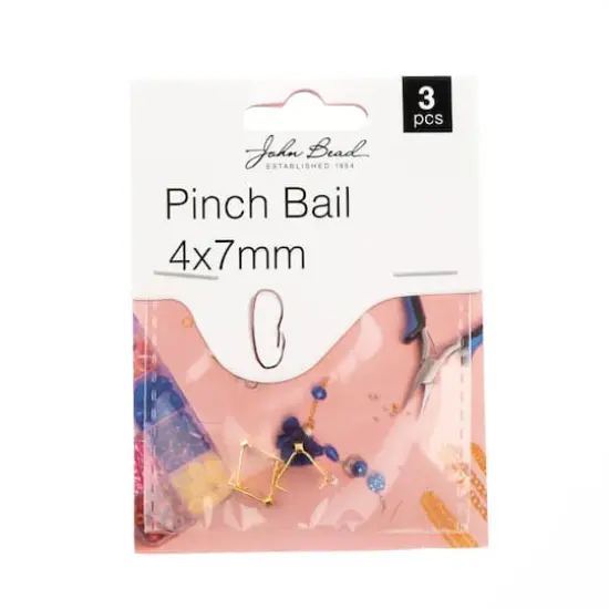 John Bead Must Have Findings 7mm Pinch Bails, 3ct. Gold {1}