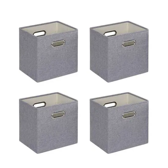 SunnyPoint 10.5" Storage Bin, 4ct. Gray {1}