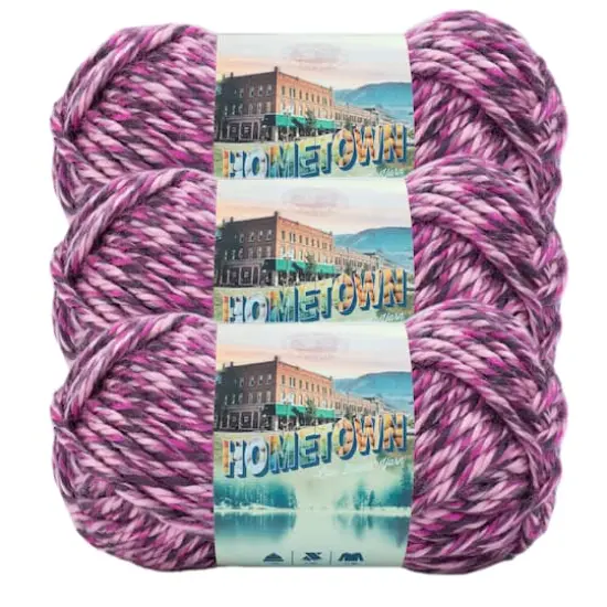 3 Pack Lion Brand&reg; Hometown Variegates Yarn Elmore City Dance {1}