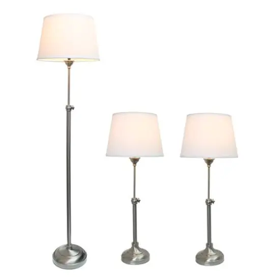 Lalia Home Brushed Nickel Extendable Lamp Set {3}