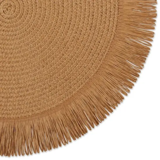 DII&reg; 15" Round Natural Fringe Woven Placemat Set, 6ct. {4}