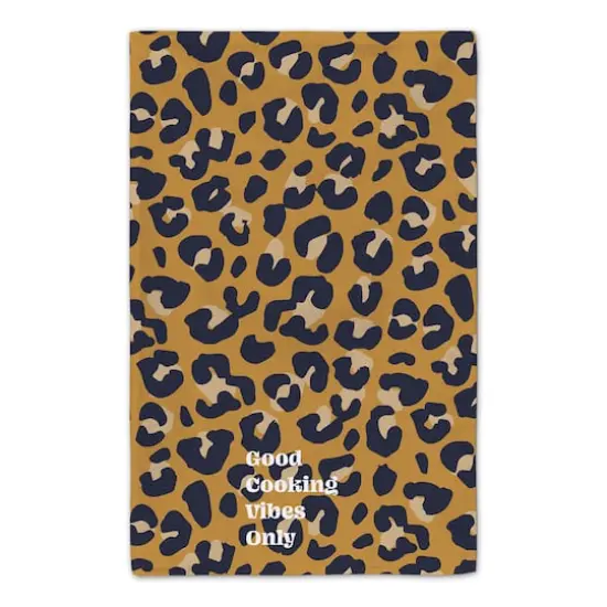 Good Cooking Vibes Only Leopard Tea Towel Set Gold {5}