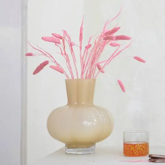 Hello Honey&reg; 9.25" Light Yellow Round Opaque Glass Vase {3}