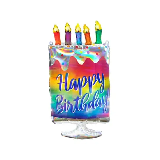 30" Happy Birthday Cake Foil Balloon {1}