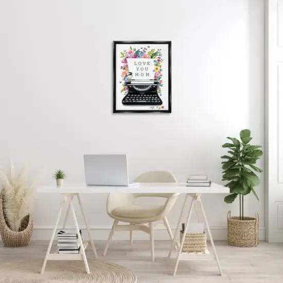 Stupell Industries Love You Mom Typewriter Floater Framed Art Black {3}