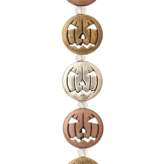 Multicolor Metal Pumpkin Beads, 16mm by Bead Landing&trade; {1}
