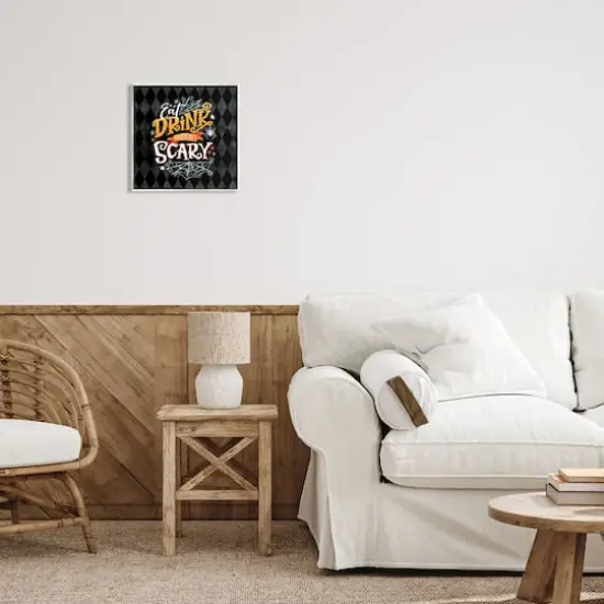 Stupell Industries Eat Drink Be Scary Halloween Pattern Wall Plaque Art {3}