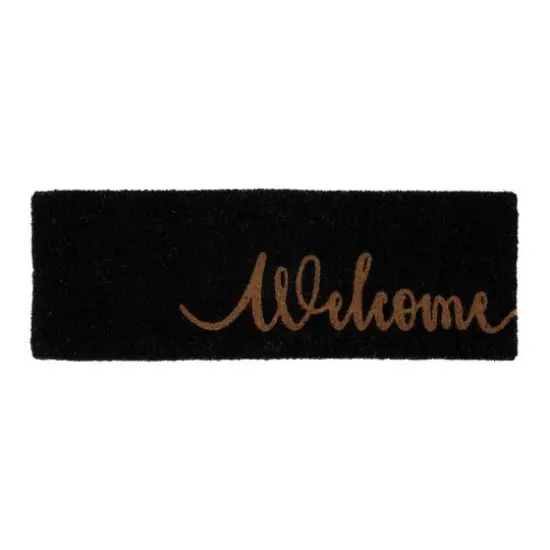 Hello Honey&reg; Black Natural Coir Welcome Step Doormat {11}