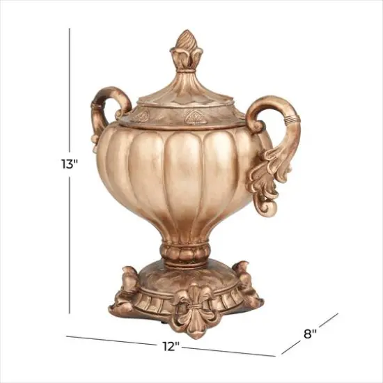13" Bronze Traditional Decorative Jar {9}