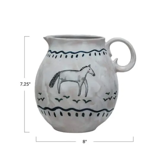 Hello Honey&reg; 7.25" Horse Stoneware Pitcher {7}