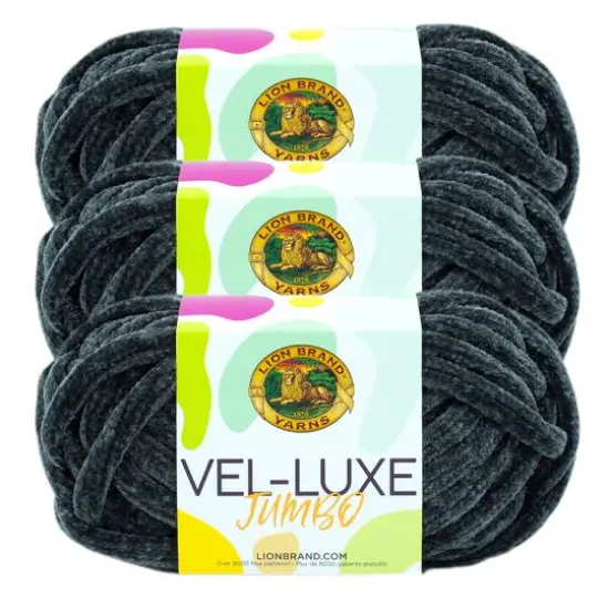 3 Pack Lion Brand&reg; Vel-Luxe Jumbo Yarn Asphalt {1}
