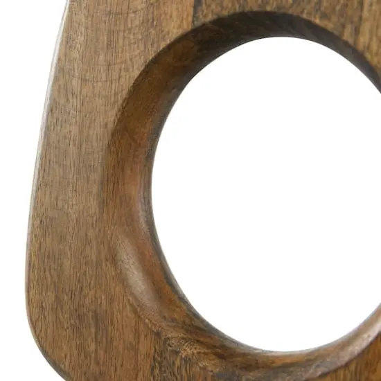 18" Brown Mango Wood Modern Sculpture {4}