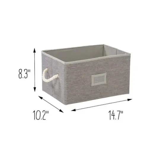 Honey Can Do Heather Gray Large Fabric Storage Bins with Handles, 3ct. {9}