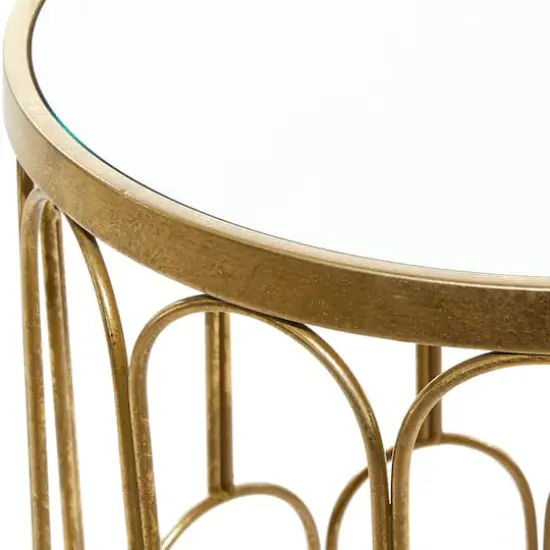 Gold Metal Glam Accent Table Set {5}