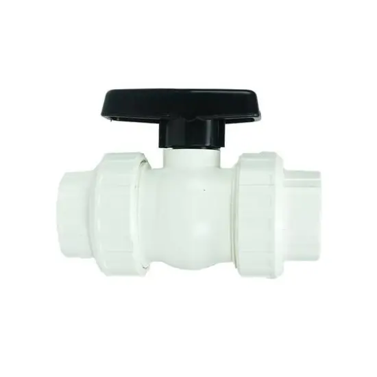 Swim Central 7" HydroTools White & Black Swimming Pool ABS Female Socket Ball Valve {1}