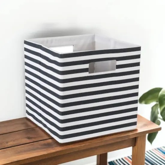 DII&reg; 13" Black Pinstripe Storage Cube {7}