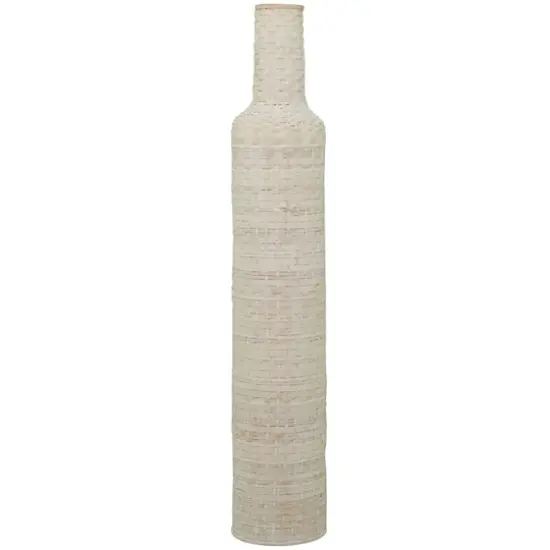 White Bamboo Tall Woven Floor Vase 9" x 9" x 48" {3}